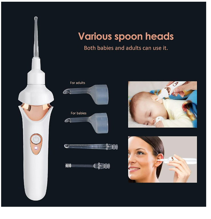 Ear Wax Removal Kit, Usb Charging Ear Cleaner With Lights, Vibration Painless Ear Wax Remover For Kids Adults